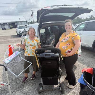 Shoppers loading car