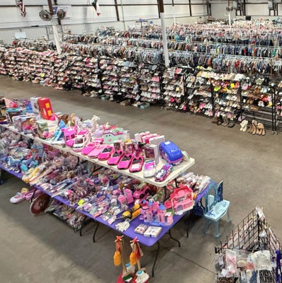 Overhead view of sales floor
